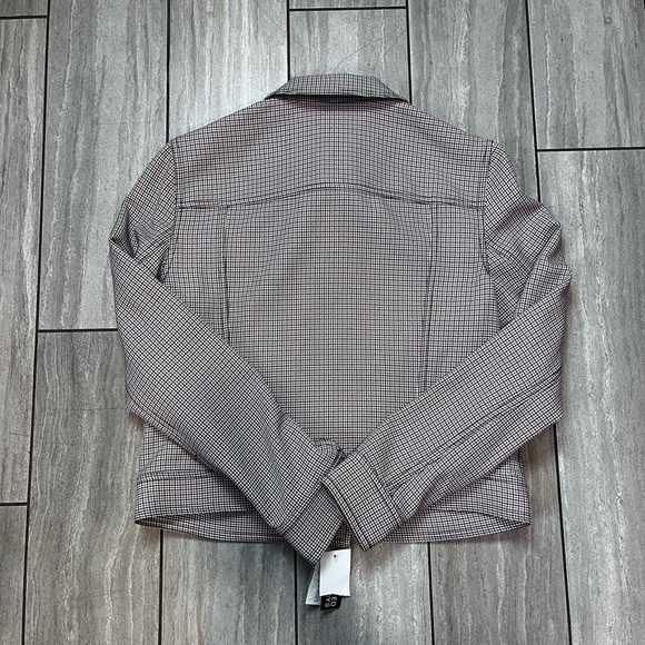 Bar lll Womens New With Tags Houndstooth Cropped Open Front Jacket Size Medium - Picture 6 of 6